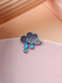 Fashionable Metal Brooch, Rain, Thunder, Weather Series Accessories, Alloy Drop Oil Brooch Pin Badge, Multi-Function Butterfly Clasp Decor, Suitable For Daily Clothes, Backpack Decoration, Wardrobe