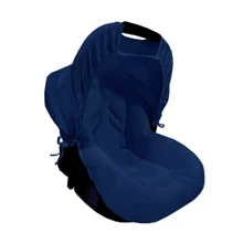Combo - Baby Car Seat Cover, Sun Protection Hood And Belt Protectors - Various Colors - Navy Blue - View 2