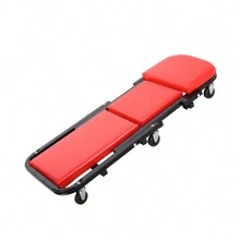Foldable Garage Mobile Mechanics Creeper Bench 2 In 1 Workshop Trolley Padded Car Repair 360° Rotating Resting Board Stool - Red - View 3