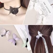 20 de bucăți de țesătură din organza de culoare degradată, aplicații de fluturi, 3D, 5 cm, fluture din șifon, visător, translucid, decorare artizanală pentru cusut - Multicolor - Vizualizare 6