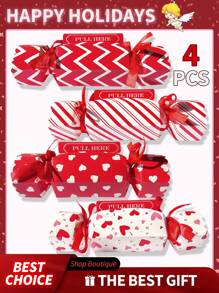 4/1pc Valentine's Day Surprise Money Pull Pouch, Red Heart Surprise Pull Out Money Gift Box, DIY Rectangle Christmas Money Pull Pouch Kit For Cash Gift, Fun Ways To Give Cash, Suitable For Valentine's Day, Wedding Anniversary, Birthday Party, Home Decoration