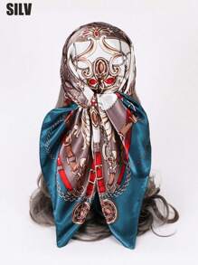 1 件 90 厘米佩斯利图案方形围巾，可作为头巾、头巾或头巾日常使用，头巾、发带、头带非常适合装扮您的外观 - 彩色 - 查看 42