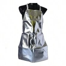 Delantal de seguridad de rayón aluminizado de alta temperatura de 1000 °C - Plateado - Ver 1