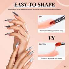 快速打造 12 色指甲延长凝胶套装 - 无味聚氨酯指甲凝胶套装，适用于艺术指甲设计和修复，易于塑形，涂抹顺滑，增厚配方，带闪光 - 非常适合初学者