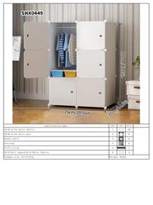 Gabinete de almacenamiento de ensamblaje con lámina de resina minimalista, armario de plástico multicapa, de fácil montaje y uso doméstico independiente - Multicolor - Ver 16