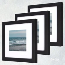 1 件/3 件套装方形简约设计相框，4x4 英寸、5x5 英寸、6x6 英寸、8x8 英寸，带随机纸板插件，非常适合情人节或节日礼物