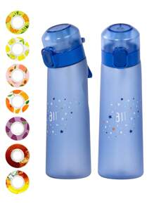 1pc Star Print Sports Water Bottle With 1pc Random Round Flavor Pod, Fruit Drink Flavor Pod, Outdoor Sports Creative Water Cup, Suitable For Fitness And Outdoor Sports, Fashionable Drinking Water Bottle, Birthday Gift - (Flavor Pods Only Improve The Sense Of Smell, Not Change The Taste) Does Not Change The Taste Of The Water, Just Makes It Smell Good - Multicolor - View 13