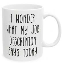 Taza de café de oficina, regalo divertido para compañero de trabajo, tazas con frases graciosas, trabajar desde la taza de café, regalos de humor de oficina, taza de café divertida de trabajo, 11 Oz - Blanco - Ver 1