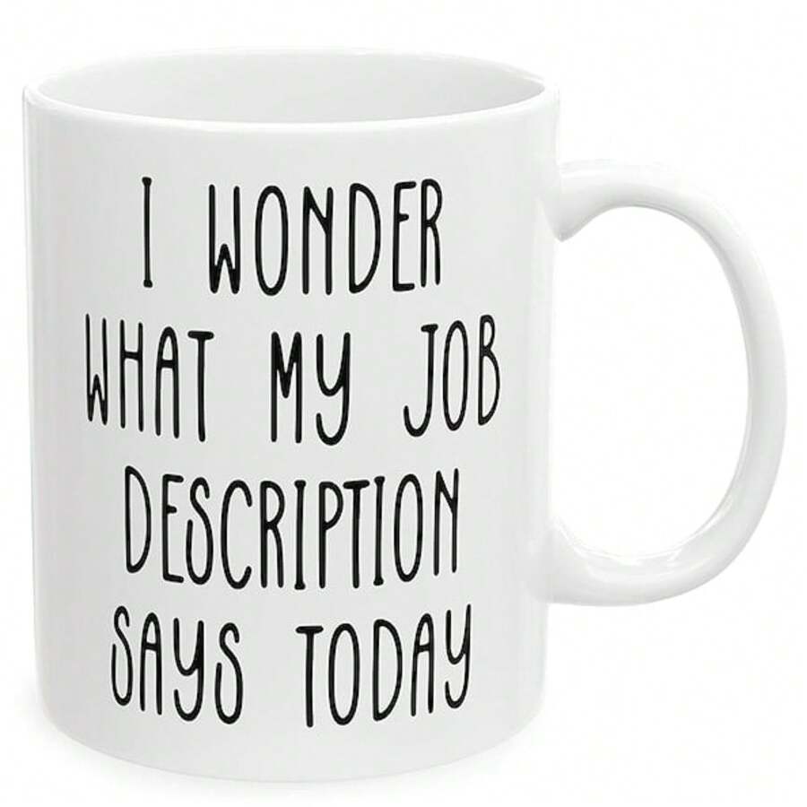 Taza de café de oficina, regalo divertido para compañero de trabajo, tazas con frases graciosas, trabajar desde la taza de café, regalos de humor de oficina, taza de café divertida de trabajo, 11 Oz - Blanco - Ver 1