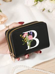 Burgundy Bag Charry Red Bag Wine Red Bag Large Capacity Multi Double Zipper Card Holder Wallet Business Card Holder Credit Card Holder Women For Women Wallet Mini Wallet Purse Wallet Card Wallet - Burgundy - View 77