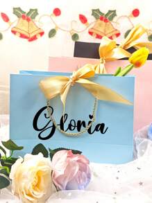 1 件优雅蝴蝶结个性化手提包，派对礼物、周年纪念日、情人节、教师节礼物的最佳选择 - 彩色 - 查看 6