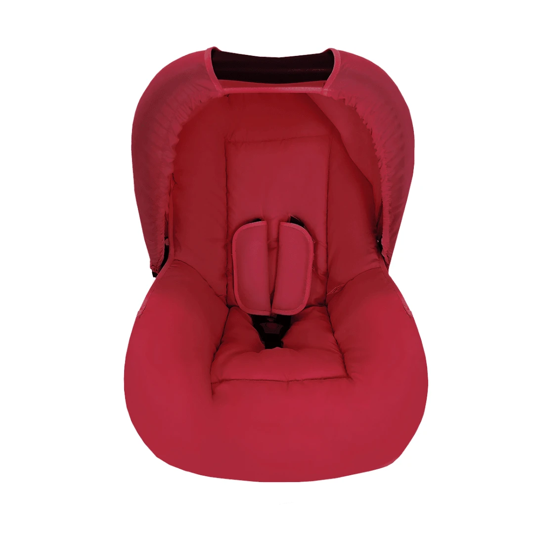 Combo - Baby Car Seat Cover, Sun Protection Hood And Belt Protectors - Various Colors - Red - View 1
