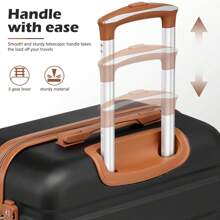 COOLIFE Juego de equipaje de 3 piezas con cerradura TSA ligera, juego de 4 piezas - conjunto familiar-albaricoque blanco - Ver 8