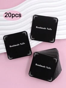 20张 6.5x6.5厘米 指甲包装纸板 圆角展示卡 手工指甲包装纸板 美甲摄影道具 美甲沙龙包装卡 - 彩色 - 查看 14