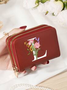 Burgundy Bag Charry Red Bag Wine Red Bag Large Capacity Multi Double Zipper Card Holder Wallet Business Card Holder Credit Card Holder Women For Women Wallet Mini Wallet Purse Wallet Card Wallet - Burgundy - View 59