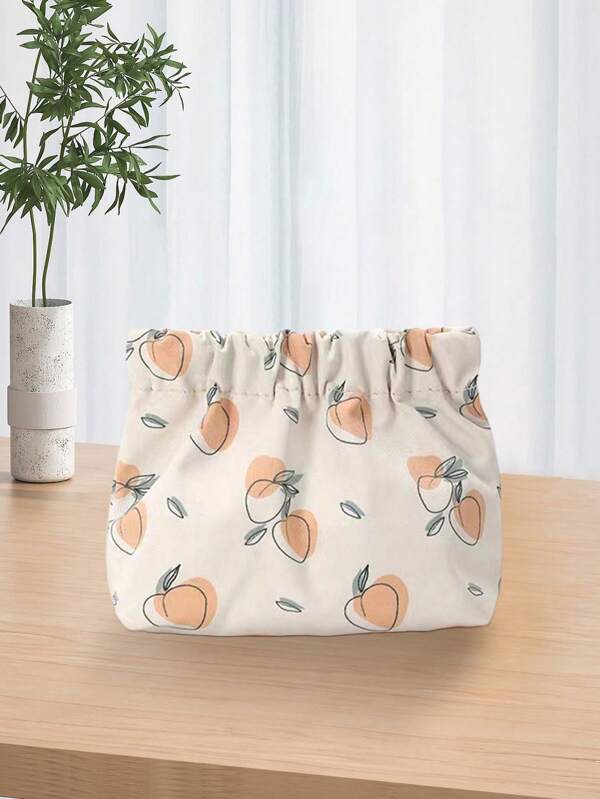 3 /1piece Of Shrapnel Print Storage Bag, Lipstick / Nail Polish / Charging Head / Data Cable Storage Bag, Automatic Closing Cosmetic Bag, Mini Key Bag, Coin Purse, Portable Handbag, Automatic Tightening Mouth, Splash-Proof Water, Suitable For Home, School, Commuting, And Travel.