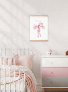 1 pieza Póster de arte estilo lazo con nombre personalizado, pintura en lienzo con letra, póster nórdico, decoración de pared para habitación de niños, accesorio, imagen colgante regalo de Navidad, Día de San Valentín, decoración Día de San Valentín, sin marco