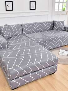 1 pièce Housse de canapé élastique à couverture complète, protecteur de meuble lavable pour le salon - Gris pâle - Voir 2