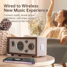 Receptor y transmisor de audio Bluetooth 5.2 2 en 1 con conector AUX de 3.5 mm, adaptador inalámbrico de audio estéreo Hi-Fi compatible con auriculares, computadoras, televisores, altavoces de automóvil y amplificador, también incluye un convertidor de auriculares Bluetooth - Multicolor - Ver 4