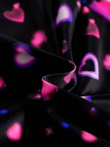Jonge meisjes zomer Glow in the Dark schattige kattenprint korte mouwen shorts pyjamaset (gloeit alleen onder UV-licht)
