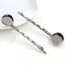 10pcs Simple DIY Hairpins Blank Base Setting Fit 12mm Cabochons Hairpin Fashion Jewelry Making Accessories Findings