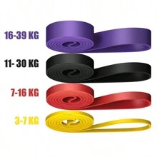 5-230磅阻力带套装，多层TPE健身弹力带，家用瑜伽普拉提辅助带，健身房引体向上训练带，力量训练器材，减肥健身配件 - 彩色 - 查看 23
