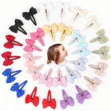 30PCS Small Snap Baby Hair Bows Clips For Girls Grosgrain Ribbon Fully Wapped 1.5 Inch Infant Hair Barrettes Accessories,Daily Photography Birthday Accessories