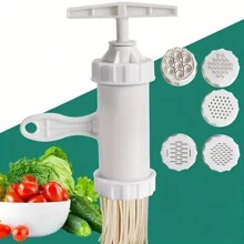 6pcs Manual Plastic Pasta Maker With 5 Molds, Kitchen Tool Set For Home Use - White - View 6