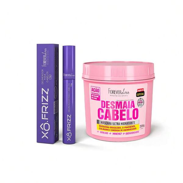 FOREVER LISS Kit Modelador de Fios Xô Frizz e Máscara Desmaia Cabelo Forever Liss
