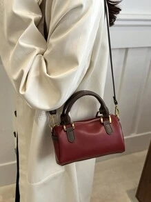 New Simple Korean Style Retro Shoulder Crossbody Pillow Shape Small Bag, Niche Design Women Handbag - Red - View 2