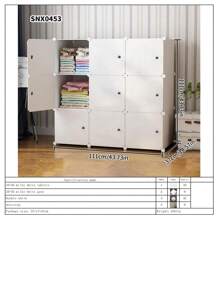 Gabinete de almacenamiento de ensamblaje con lámina de resina minimalista, armario de plástico multicapa, de fácil montaje y uso doméstico independiente - Multicolor - Ver 10