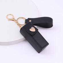 1pc Solid Color PU Lipstick Holder Bag Women's Makeup Keychains,Portable Buckle Lipstick Bags Wallet Keychain Mini Storage Bag For Women Gift Solid Color Lipsticks Protective Cover,Boho Vibes - Multicolor - View 6