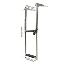 Marine 2-Step Boat Telescoping Ladder, Docks 270° Rotatable Telescoping Ladder, Stainless Steel Boat Floding Ladder, Swimming Pool Wall Mounted Stainless Steel Ladder - Silver - View 3