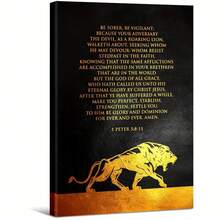 Be Vigilant Against Devil'S Temptations. Large Wooden Framed Wall Art Home Decor Canvas Painting- For Bedroom, Bathroom, Living Room, Office, Kitchen, Holiday Gift- 1pc - Multicolor - View 1