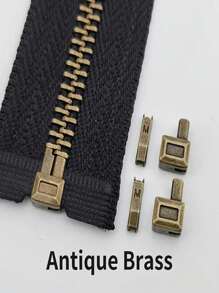 20pcs Premium Metal Zipper Sliders In Golden, Silvery, Bronze & Black - Smooth For DIY Clothing And Luggage Repair