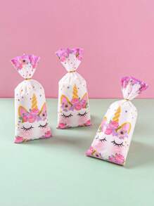 50pcs Unicorn Party Candy Bag Decorations, Unicorn Gift Wrap Clear Gift Bags Party Favor Bags For Bakery, Birthday, Wedding, Shower Party Decoration - Multicolor - View 5