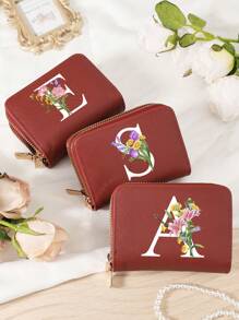 Burgundy Bag Charry Red Bag Wine Red Bag Large Capacity Multi Double Zipper Card Holder Wallet Business Card Holder Credit Card Holder Women For Women Wallet Mini Wallet Purse Wallet Card Wallet - Burgundy - View 6