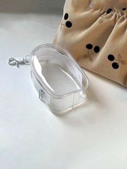 Bolsa de almacenamiento portátil Bolsa con cremallera mini Bolsa de almacenaje de viaje Accesorios para bolsas Organizador de auriculares, cargador y cable de datos Bolsa cosmética Bolsa de maquillaje Estuche multifuncional con llavero para mujeres y niñas Para cosméticos, cables electrónicos, perfumes, llaves, pulseras y accesorios pequeños Accesorios esenciales de viaje para exteriores, oficina, vuelta al colegio, playa, camping