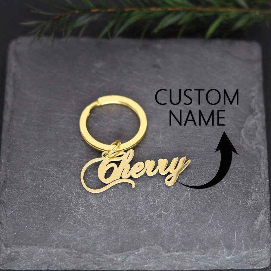 1pc Customized Letter Name Pendant Keychain Men's And Women's Accessories - Multicolor - View 1