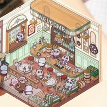 Série de Adesivos para Paisagismo de Armazenamento Miniatura, Jogo de Paisagismo de Cozinha Pequena, Adesivos Decorativos 3D Criativos, Presente de Artesanato DIY e Diário, Sem Necessidade de Corte, Presente para Festa de Natal - Multicolorido - Visão 7