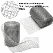 3M-15M 网状填充织物，不锈钢间隙阻断器易于使用，柔性弹性硬件织物 DIY 套件，完美填充物 - 銀色 - 查看 2