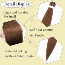 1/3/7 包编织头发预拉伸 20/26/30 英寸预拉伸无结 Kanekalon 头发长直合成盒状辫子 Yaki 纹理热水定型接发，30# - 摩卡棕 - 查看 3