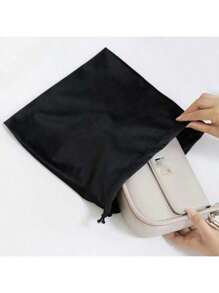 Handbag Protective Cover Dust-Proof Storage Bag Drawstring Closure Velvet Pouch For Soft Leather Bag Organization Bag Organizer Waterproof Bag - Black - View 3