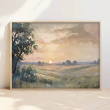 1 tấm áp phích nghệ thuật mộc mạc phong cách Boho cổ điển mùa thu hoàng hôn trừu tượng mùa thu cánh đồng phong cảnh trang trại trang trí tranh in vải canvas tối giản cho ký túc xá, căn hộ, phòng khách, phòng ngủ, trang trí nhà hiện đại - Nhiều màu - Xem 1