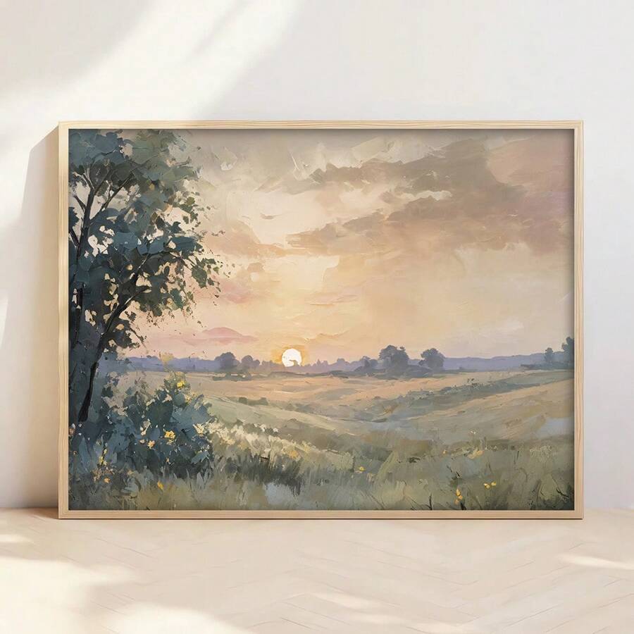 1 tấm áp phích nghệ thuật mộc mạc phong cách Boho cổ điển mùa thu hoàng hôn trừu tượng mùa thu cánh đồng phong cảnh trang trại trang trí tranh in vải canvas tối giản cho ký túc xá, căn hộ, phòng khách, phòng ngủ, trang trí nhà hiện đại - Nhiều màu - Xem 1