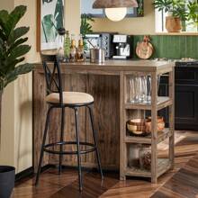 SoBuy SVW20-N, Kitchen Island Kitchen Cabinet Cupboard Sideboard Kitchen Breakfast Dining Bar Table Bar Cabinet - Brown - View 3