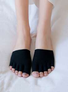 1 Pair Women's Black Half-Palm Pad Invisible Insole Liners, Suitable For Sandals, Flats, And High Heels To Prevent Friction - Black - View 8