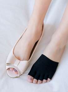 1 Pair Women's Black Half-Palm Pad Invisible Insole Liners, Suitable For Sandals, Flats, And High Heels To Prevent Friction - Black - View 7