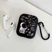 星空宇航员设计保护壳，兼容苹果Pro 2/1/2无线耳机 - 黑色 - 查看 10