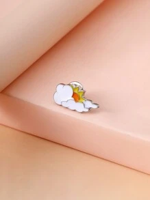 Fashionable Metal Brooch, Rain, Thunder, Weather Series Accessories, Alloy Drop Oil Brooch Pin Badge, Multi-Function Butterfly Clasp Decor, Suitable For Daily Clothes, Backpack Decoration, Wardrobe